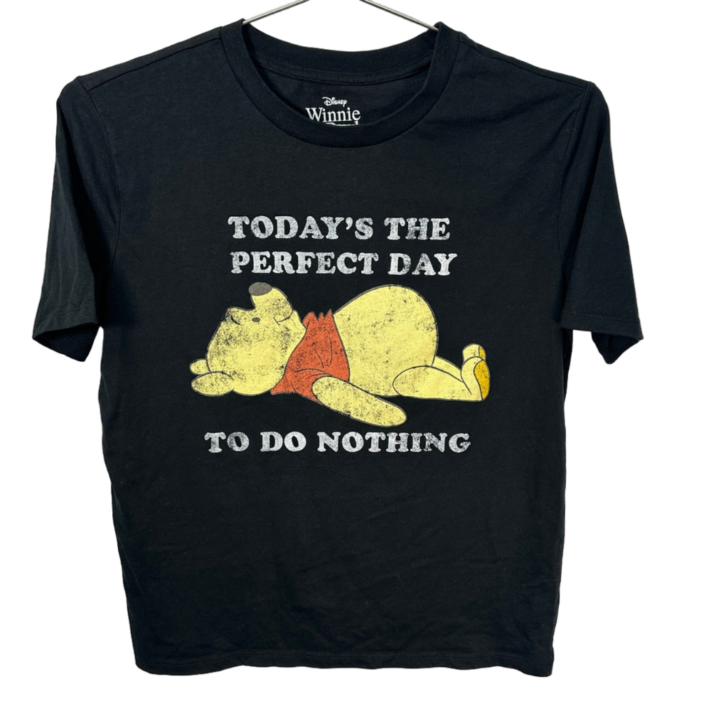 Disney Winnie the Pooh Black T-shirt Small